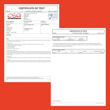 Click Here To Enlarge This Photo Of ISO 9001&colon;2015 Traceable Calibration Certificate &lpar;Weight Set&rpar;
